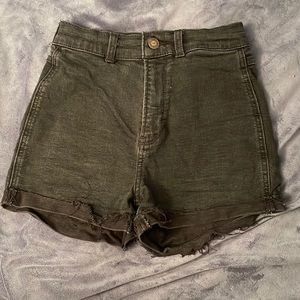 Black jean shorts